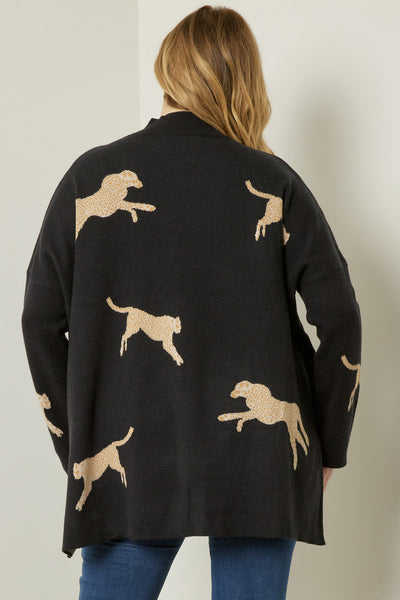 Cheetah Mock Neck Sleeveless Sweater - Style Me Boutique