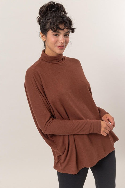 Dolman Sleeve Turtleneck Top