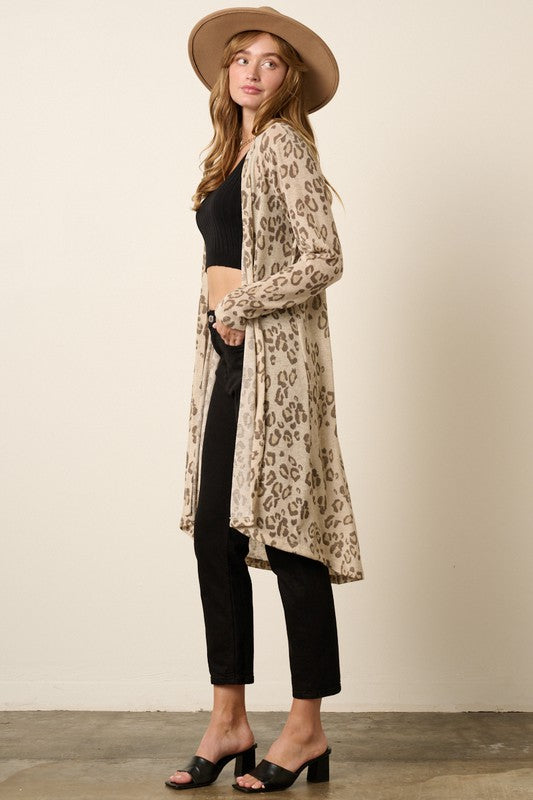 Animal Print Midi Cardigan