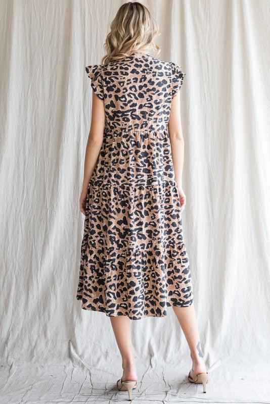 Leopard Tier Midi Dress