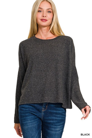 Back Patch Dolman Sweater Top