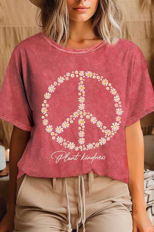 Flower Peace Plant Kindness Graphic Tee