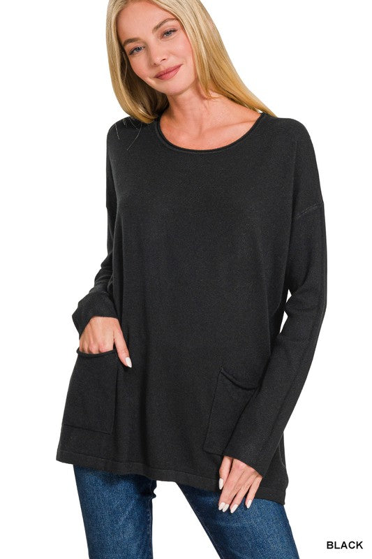 Viscose Front Pocket Sweater