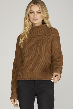 Roll Collar Sweater Top