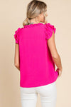 Vertical Ruffle Woven Top