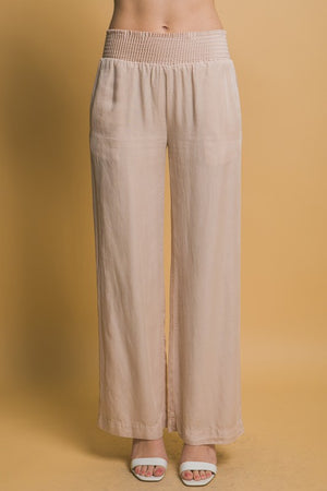 Smocked High Waist Pants