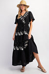 Embroidered Tier Maxi Dress