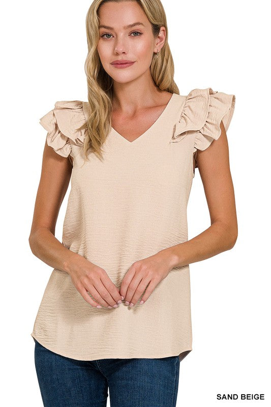 Airflow Tiered Ruffle Sleeve Top