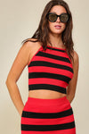 Game Day Stripe Sweater Halter Top