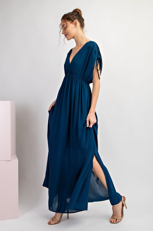 Ruched SS Maxi Dress