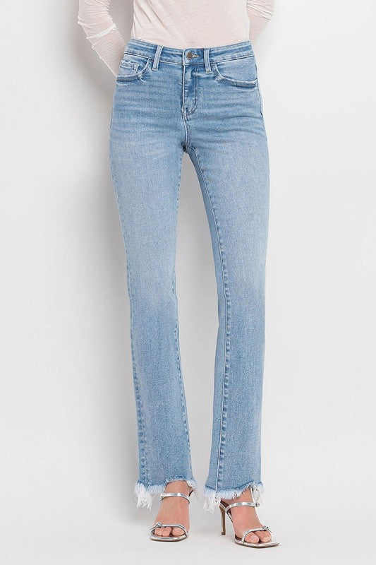 Blue Flame Hi Rise Mini Bootcut Jeans