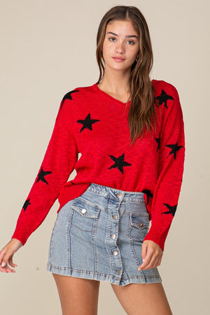 Game Day Star Sweater Top