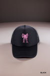 Coquette Ribbon Bow Embroidered Hat