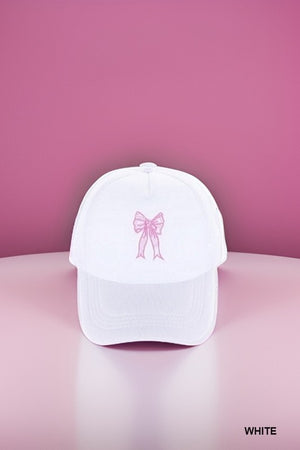 Coquette Ribbon Bow Embroidered Hat