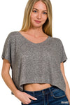 Soft V-Neck Cropped Top