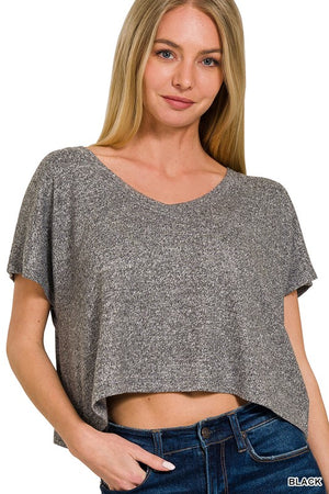 Soft V-Neck Cropped Top