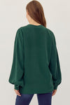 Solid Long Peasant Sleeve Top