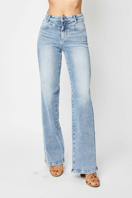 Retro Yoke HW WIde Leg Jeans