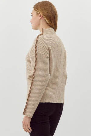 Contrast Stitch Knit Top