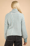 Soft Stripe Turtleneck Sweater Top