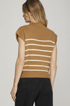 Mock Neck Stripe Sweater Top