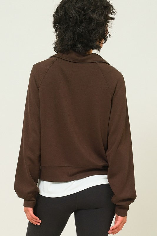 Half Zip Kangaroo Pocket Sweatshirt