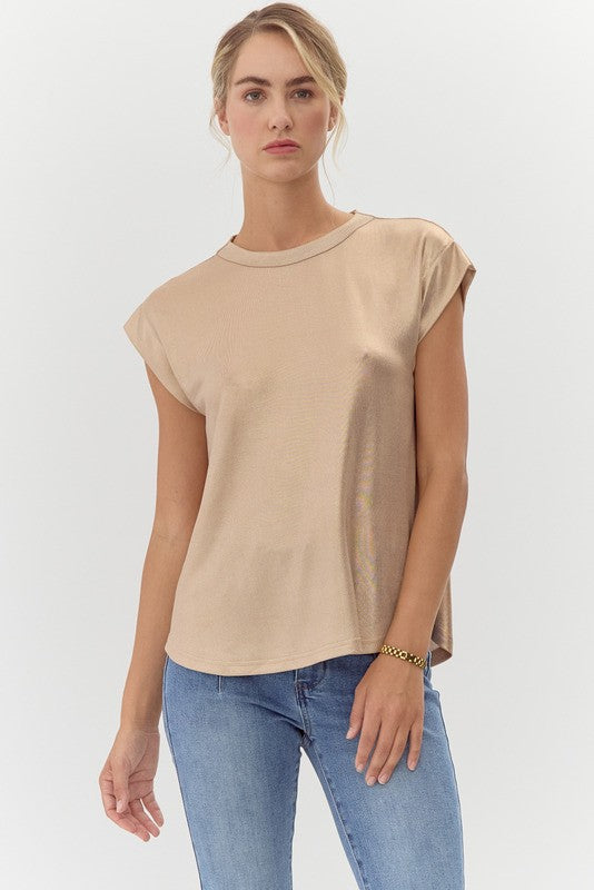 Cap Sleeve Metallic Top