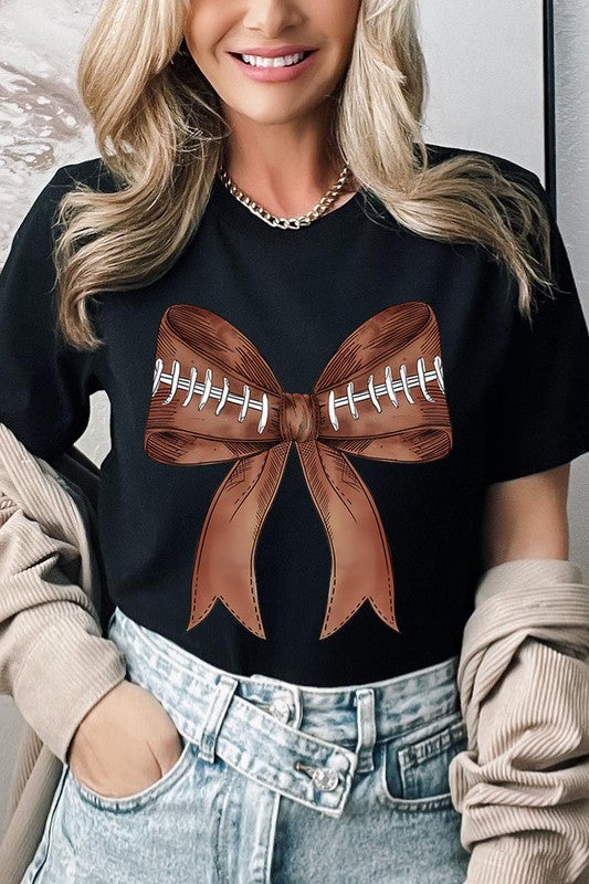 Coquette Football Bow Graphic Tee