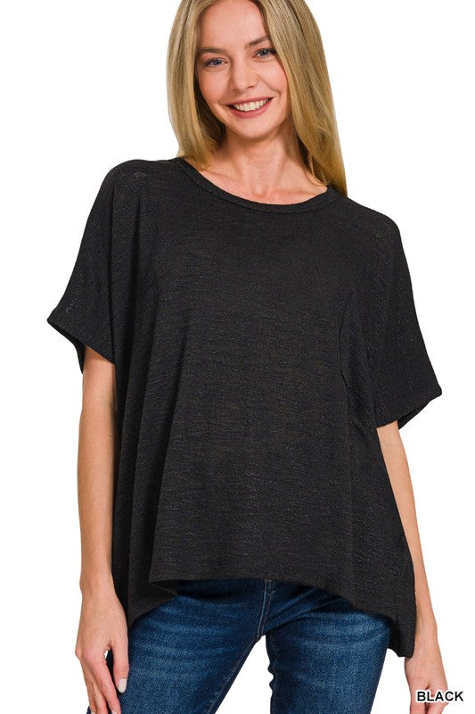 Oversized Slub Pocket Hacci Top