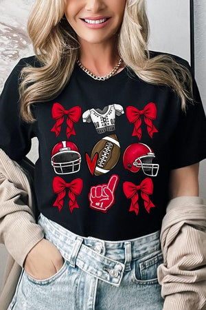 Coquette Bow Football Gear Graphic Tee