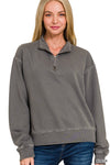 Enzyme Wash Half Zip Top