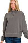 Enzyme Wash Half Zip Top