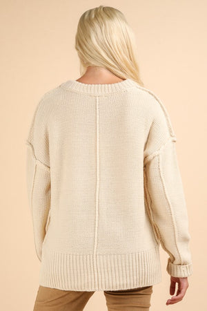 Chunky V-Neck Sweater Top