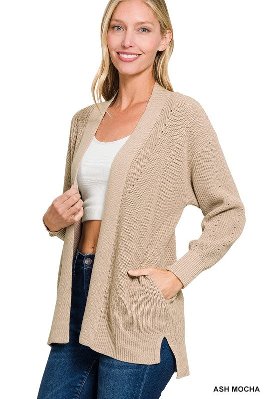 Eyelet Open Sweater Cardigan