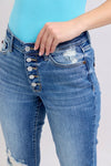 Mid Rise Button Fly Boyfriend Jeans