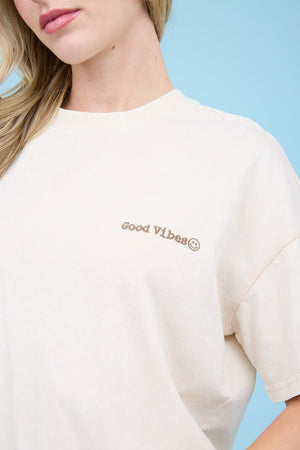 Good Vibes Washed Knit Top