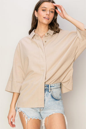 Woven Linen Half Sleeve Shirt