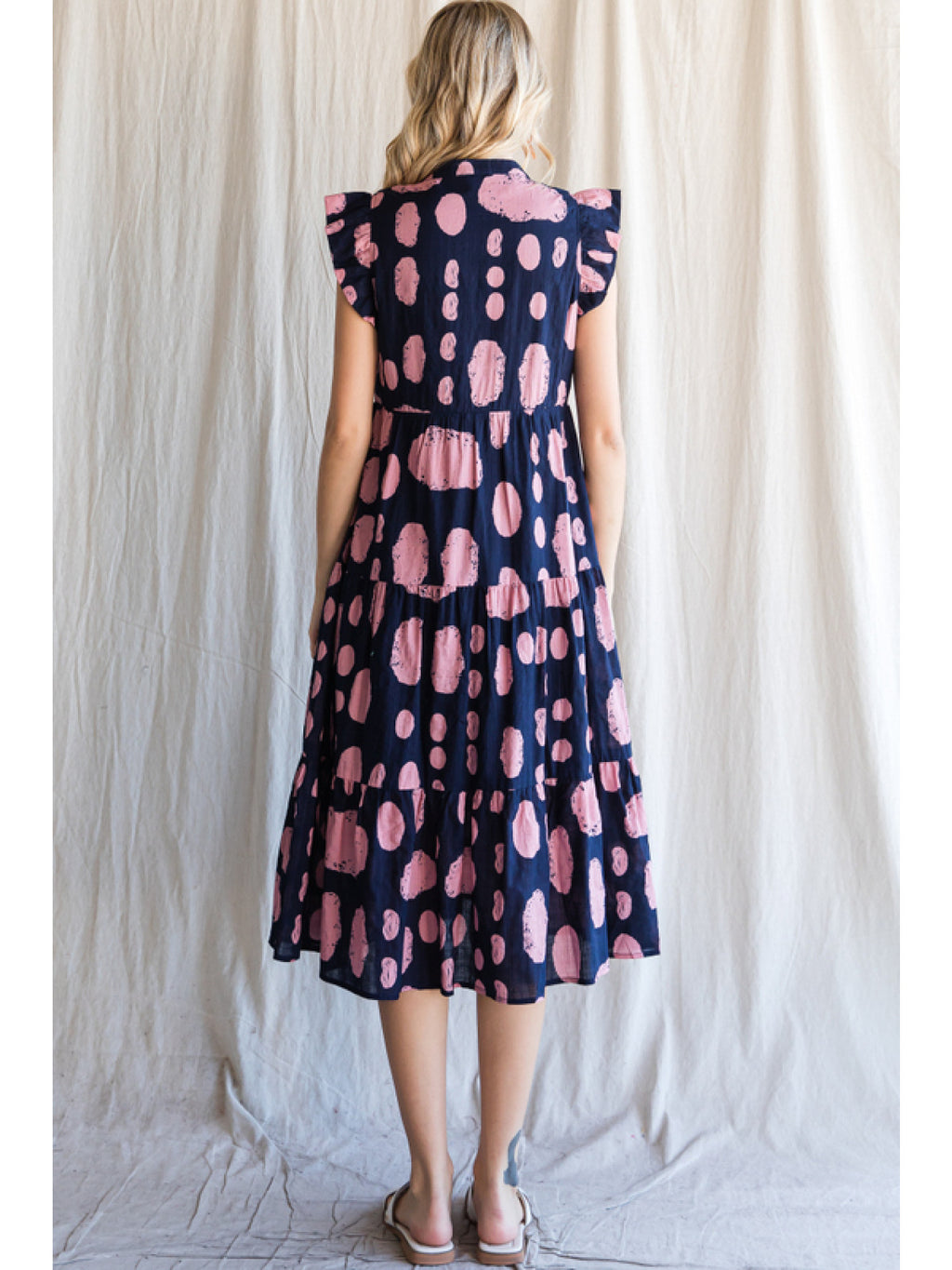 Spot Print Midi Dress