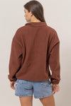 Fleece Colorblock Half Zip Pullover Top