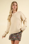 Fuzzy Knit Pullover Sweater Top