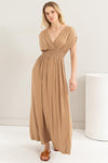 Jersey Knit Smocked Waist Maxi Dress