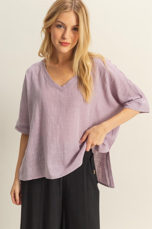 Oversized Linen Cotton Top