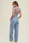 Tie Back Denim Jumpsuit