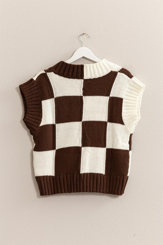 Checkerboard Sweater Vest