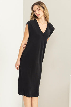 V Seam Modal Midi Dress