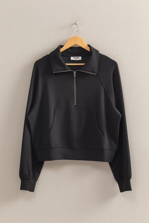 Half Zip Kangaroo Pocket Sweatshirt