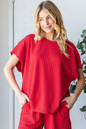 Waffle Textured Knit Top