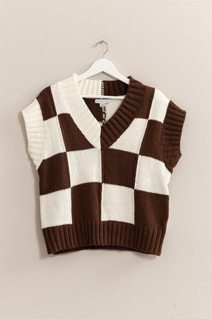 Checkerboard Sweater Vest