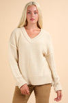 Chunky V-Neck Sweater Top