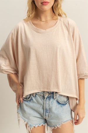 High Low Cotton Knit Top